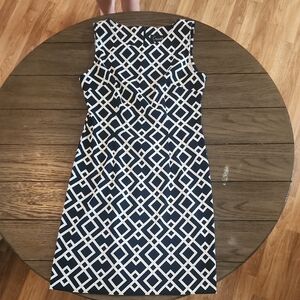 Geometric Black and White Dress